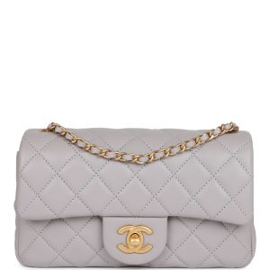 Mini Flap Bag Light Grey  Hardware.