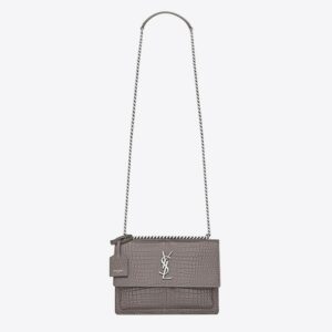 In Crocodile Shiny Leather.