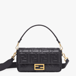 Baguette Black leather bag.