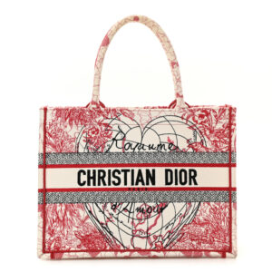 CHRISTIAN DIOR Canvas   Book Tote Red White.