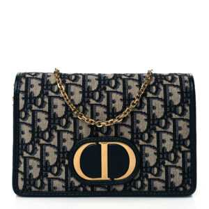CHRISTIAN DIOR Oblique 30 Montaigne 2-In-1 Pouch Blue.