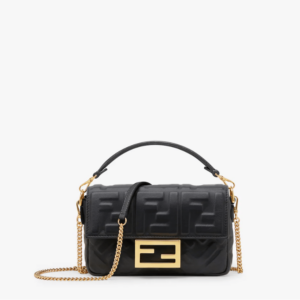 Baguette Mini Black leather bag.