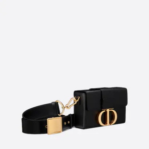 30 MONTAIGNE BOX BAG Black Box Calfskin.