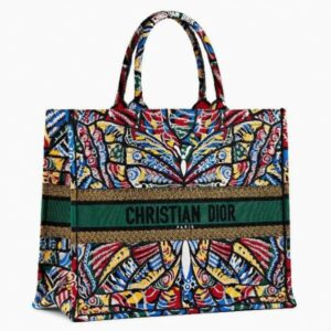 Dior Book Tote Bg In Butterfly  Canvas.