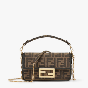 Baguette Mini Jacquard FF fabric bag.